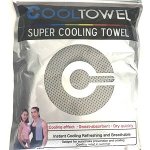 COOL TOWEL 2 Gray Super Cooling Towels golf yoga biking workout NWT